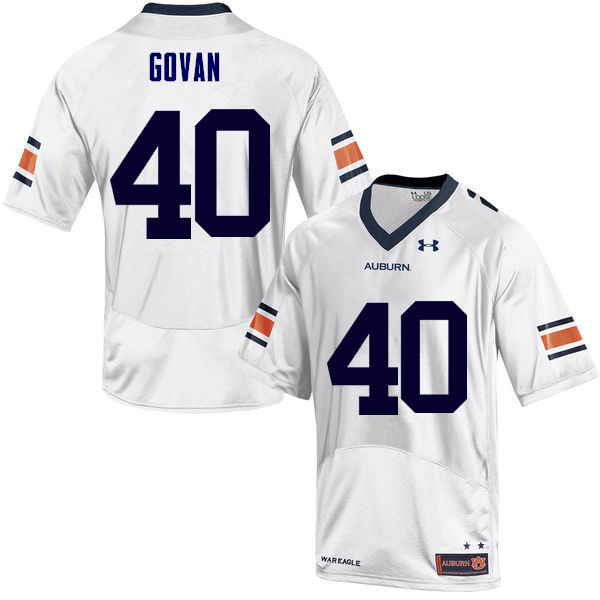 Men's Auburn Tigers #40 Eugene Govan White College Stitched Football Jersey